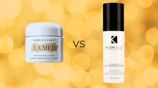 La Mer Moisturizing Cream vs Kalōnology Pro Age Marine Collagen Boost Night Cream, La Mer creme