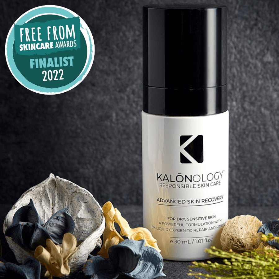 Kalōnology Advanced Skin Recovery with Vitamin E Oil, fine lines, wrinkles, anti ageing, skin discolouration, sensitive skin, dehydrated skin, skin redness includes Vitamin C